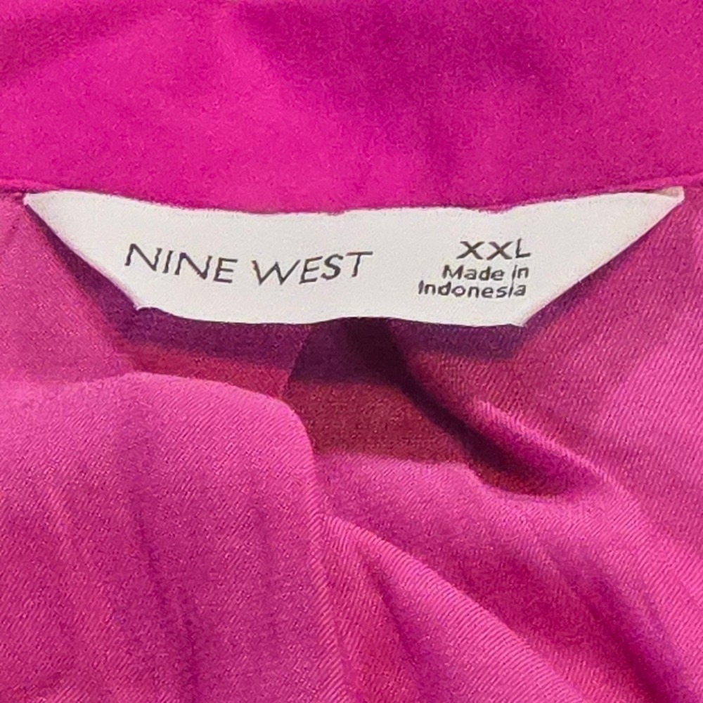 Nine West Blouse Women XXL Pink Button Up High Low Sleeveless Career Top - Picture 4 of 7